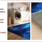 Ultra Soft Area Rug, Non Slip, Stain Resistant, Washable Area Rugs for Living Room, Bedroom, Abstract Galaxy Living Room Non-Slip Space Rug(Blue)