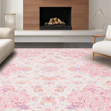 Ultra Soft Area Rug, Non Slip, Stain Resistant, Washable Area Rugs for Living Room, Bedroom, Whimsical Fuzzy Round Aesthetic Charm(Pink)