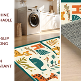 Ultra Soft Area Rug, Non Slip, Stain Resistant, Washable Area Rugs for Living Room, Bedroom, Vibrant Animal Motif Aesthetic(Ivory)