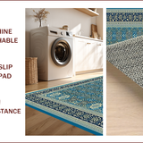 Ultra Soft Area Rug, Non Slip, Stain Resistant, Washable Area Rugs for Living Room, Bedroom, Updated Traditional Light Blue Living Room Rug(Blue)