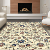 Ultra Soft Area Rug, Non Slip, Stain Resistant, Washable Area Rugs for Living Room, Bedroom, Stylish Colorful Bouquet Pattern(Beige)