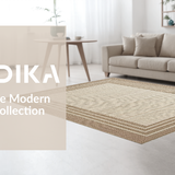 Ultra Soft Area Rug, Non Slip, Stain Resistant, Washable Area Rugs for Living Room, Bedroom, Luxe Textured Neutral Circle(Beige)