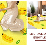 Ultra Soft Area Rug, Non Slip, Stain Resistant, Washable Area Rugs for Living Room, Bedroom, Vivid Tropical Banana Motif(Yellow)