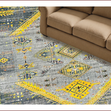Ultra Soft Area Rug, Non Slip, Stain Resistant, Washable Area Rugs for Living Room, Bedroom, Modern Abstract Yellow Tones(Gray)