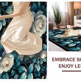Chic Black Floral Fusion(Blue)