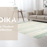Ultra Soft Area Rug, Non Slip, Stain Resistant, Washable Area Rugs for Living Room, Bedroom, Sleek Monochrome Linear Composition(Beige)