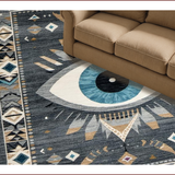 Ultra Soft Area Rug, Non Slip, Stain Resistant, Washable Area Rugs for Living Room, Bedroom, Dark Gray Textured Geometric Style(Gray)