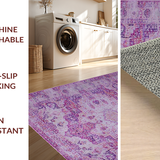 Ultra Soft Area Rug, Non Slip, Stain Resistant, Washable Area Rugs for Living Room, Bedroom, Modern Ogee Pattern Expression(Pink)