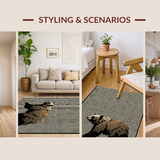 Ultra Soft Area Rug, Non Slip, Stain Resistant, Washable Area Rugs for Living Room, Bedroom, Striking Modern Organic Shapes(Brown)