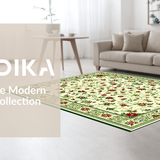 Ultra Soft Area Rug, Non Slip, Stain Resistant, Washable Area Rugs for Living Room, Bedroom, Chic Vibrant Botanical Arrangement(Ivory)