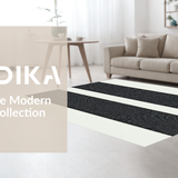 Ultra Soft Area Rug, Non Slip, Stain Resistant, Washable Area Rugs for Living Room, Bedroom, Minimalist Dual-Tone Design Piece(Black)