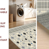 Ultra Soft Area Rug, Non Slip, Stain Resistant, Washable Area Rugs for Living Room, Bedroom, Artful Lattice Inspired Visual Harmony(Beige)