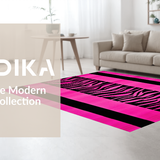 Ultra Soft Area Rug, Non Slip, Stain Resistant, Washable Area Rugs for Living Room, Bedroom, Eclectic Monochrome Animal Motif(Pink)