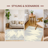 Ultra Soft Area Rug, Non Slip, Stain Resistant, Washable Area Rugs for Living Room, Bedroom, Timeless Classic Animal Design Elements(Beige)