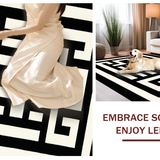 Ultra Soft Area Rug, Non Slip, Stain Resistant, Washable Area Rugs for Living Room, Bedroom, Sleek Arch Knot Modernist Inspiration(Black)