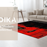 Artistic Black and White Guitar Motif(Red)