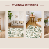 Ultra Soft Area Rug, Non Slip, Stain Resistant, Washable Area Rugs for Living Room, Bedroom, Light Green Vintage Bedroom Non-Slip Soft Rug(Ivory)