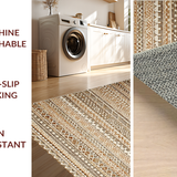 Ultra Soft Area Rug, Non Slip, Stain Resistant, Washable Area Rugs for Living Room, Bedroom, Transitional Warm Color Palette Design(Brown)