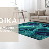 Ultra Soft Area Rug, Non Slip, Stain Resistant, Washable Area Rugs for Living Room, Bedroom, Mystic Kraken Tentacle Area Rug(Blue)