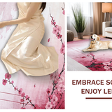 Ultra Soft Area Rug, Non Slip, Stain Resistant, Washable Area Rugs for Living Room, Bedroom, Whimsical Soft Pink Floral Accents(Pink)