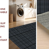 Ultra Soft Area Rug, Non Slip, Stain Resistant, Washable Area Rugs for Living Room, Bedroom, Chic Solid Black Trellis Aesthetic(Black)