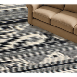 Ultra Soft Area Rug, Non Slip, Stain Resistant, Washable Area Rugs for Living Room, Bedroom, Chic Diamond Stripe Motif(Black)