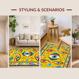 Ultra Soft Area Rug, Non Slip, Stain Resistant, Washable Area Rugs for Living Room, Bedroom, Artistic Soft Textured Statement Piece(Yellow)