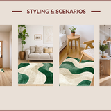 Ultra Soft Area Rug, Non Slip, Stain Resistant, Washable Area Rugs for Living Room, Bedroom, Sage Green Minimalist Area Rug for Pet-Friendly Homes(Beige)