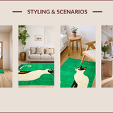 Ultra Soft Area Rug, Non Slip, Stain Resistant, Washable Area Rugs for Living Room, Bedroom, Stylish Whimsical Pet-Inspired Piece(Green)