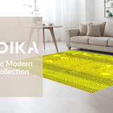 Ultra Soft Area Rug, Non Slip, Stain Resistant, Washable Area Rugs for Living Room, Bedroom, Bright Rustic Garden Geometry(Yellow)