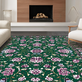 Ultra Soft Area Rug, Non Slip, Stain Resistant, Washable Area Rugs for Living Room, Bedroom, Classic Floral Ogee Print(Green)