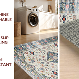Ultra Soft Area Rug, Non Slip, Stain Resistant, Washable Area Rugs for Living Room, Bedroom, Stylish Transitional Diamond Shapes(Gray)