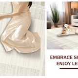 Ultra Soft Area Rug, Non Slip, Stain Resistant, Washable Area Rugs for Living Room, Bedroom, Modern Striped Monochrome Appeal(Beige)