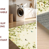Ultra Soft Area Rug, Non Slip, Stain Resistant, Washable Area Rugs for Living Room, Bedroom, Vibrant Insect Garden Tapestry(Beige)