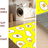 Ultra Soft Area Rug, Non Slip, Stain Resistant, Washable Area Rugs for Living Room, Bedroom, Playful Cartoon Egg Motif(Yellow)