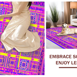 Ultra Soft Area Rug, Non Slip, Stain Resistant, Washable Area Rugs for Living Room, Bedroom, Colorful Geometric Pop Art Pattern(Purple)