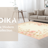 Ultra Soft Area Rug, Non Slip, Stain Resistant, Washable Area Rugs for Living Room, Bedroom, Stylish Neutral Floral Harmony(Beige)