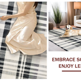 Ultra Soft Area Rug, Non Slip, Stain Resistant, Washable Area Rugs for Living Room, Bedroom, Monochrome Layered Stripe Rug with Absorbent Non Slip Backing for Entryways(Gray)