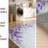 Ultra Soft Area Rug, Non Slip, Stain Resistant, Washable Area Rugs for Living Room, Bedroom, Contemporary Soft Petal Motif(Gray)