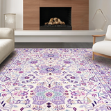 Ultra Soft Area Rug, Non Slip, Stain Resistant, Washable Area Rugs for Living Room, Bedroom, Rustic Cozy Lilac Petal Arrangement(Purple)