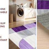 Ultra Soft Area Rug, Non Slip, Stain Resistant, Washable Area Rugs for Living Room, Bedroom, Playful Colorful Symmetrical Motif(Purple)