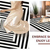 Ultra Soft Area Rug, Non Slip, Stain Resistant, Washable Area Rugs for Living Room, Bedroom, KaHouen Wide Stripe Area Rug(Black)