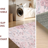 Ultra Soft Area Rug, Non Slip, Stain Resistant, Washable Area Rugs for Living Room, Bedroom, Contemporary Soft Circular Motif(Pink)