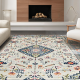 Ultra Soft Area Rug, Non Slip, Stain Resistant, Washable Area Rugs for Living Room, Bedroom, Stylish Transitional Diamond Shapes(Gray)