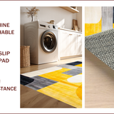 Ultra Soft Area Rug, Non Slip, Stain Resistant, Washable Area Rugs for Living Room, Bedroom, Vibrant Abstract Geometric Artwork(Yellow)