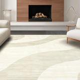 Ultra Soft Area Rug, Non Slip, Stain Resistant, Washable Area Rugs for Living Room, Bedroom, Serene Circular Plush Harmony(Beige)