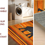 Ultra Soft Area Rug, Non Slip, Stain Resistant, Washable Area Rugs for Living Room, Bedroom, Artistic Ethnic Elephant Representation(Orange)