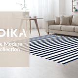 Ultra Soft Area Rug, Non Slip, Stain Resistant, Washable Area Rugs for Living Room, Bedroom, Striking Classic Horizontal Lines(Blue)