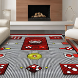 Ultra Soft Area Rug, Non Slip, Stain Resistant, Washable Area Rugs for Living Room, Bedroom, Sleek Monochrome Decorative Piece(Red)