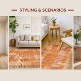 Ultra Soft Area Rug, Non Slip, Stain Resistant, Washable Area Rugs for Living Room, Bedroom, Lively Textured Warmth Elements(Orange)